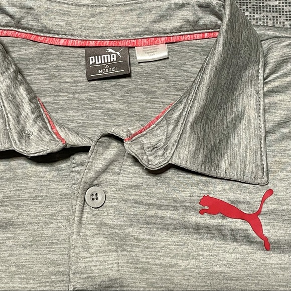 Puma Gray Sport Polo Shirt Boy Size Medium - Picture 3 of 3